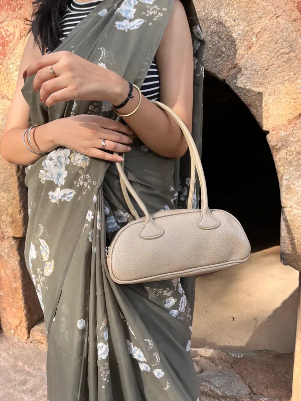 Beige_Leather_Pebble_Texture_Shoulder_Bag_For_Women