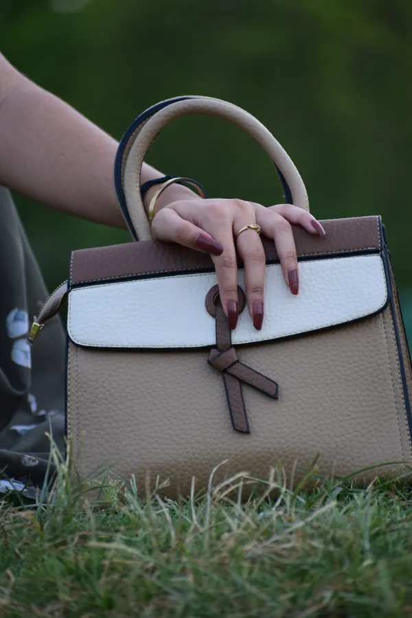 Brown_Cream_Leather_Twin_Handle_Hand_Purse_For_Women