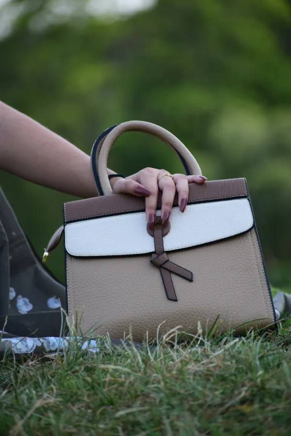 Brown_Cream_Leather_Twin_Handle_Hand_Purse_For_Women