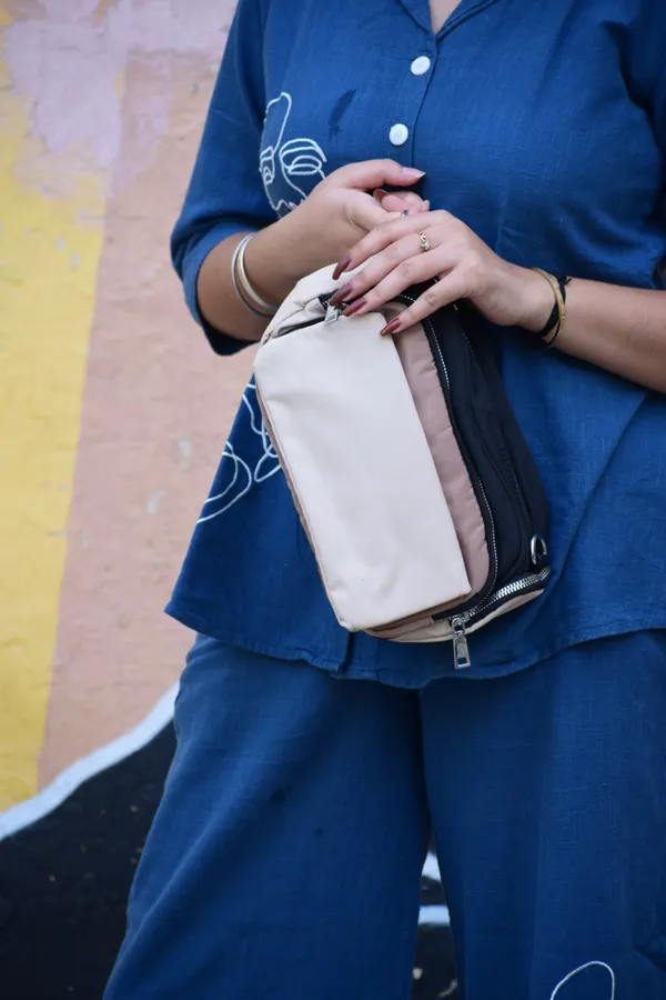 Cream_Leather_Chest_Pouch_For_Women
