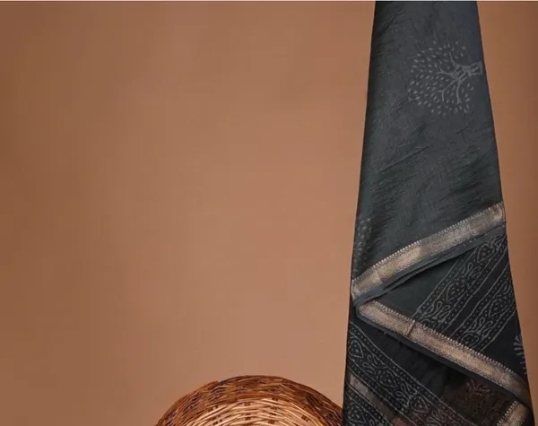 Grey_Silk_Blend_Dabu_Print_Unstitched_Suit_for_Women