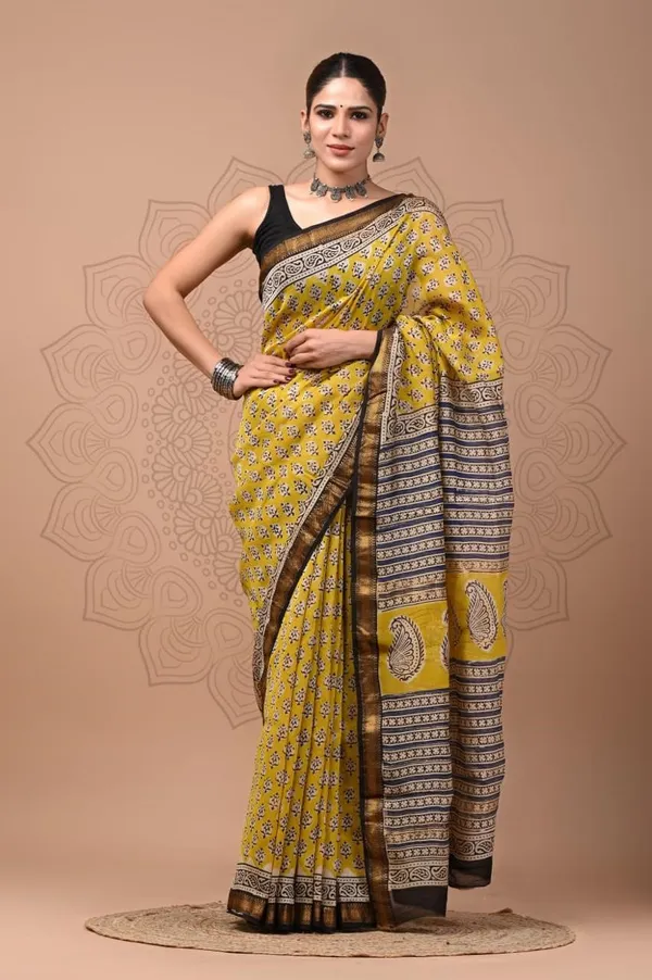 Yellow_Soft_Maheshwari_Silk_Ajkakh_PrintWomen