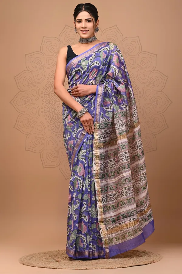 Purpal_Soft_Maheshwari_Silk_Hand_Block_Print_Women
