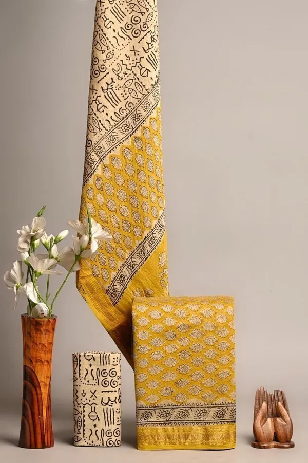 Yellow_Silk_Blend_Ajrakh_Print_Unstitched_Suit_for_Women
