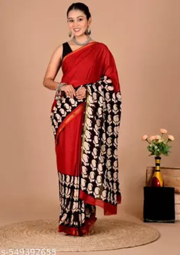 Red_Soft_Maheshwari_Silk_Bagru_Print_Women