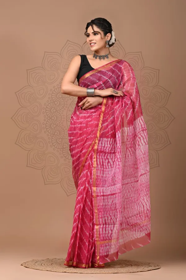 Pink_Soft_Kota_doriya_Bagru_Print_Sarees_For_Women