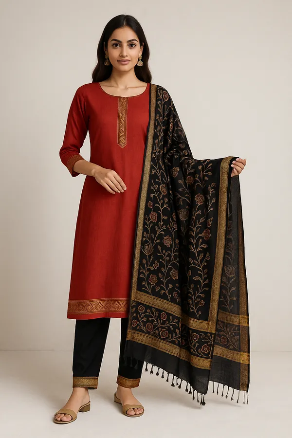 Black_Silk_Blend_Shibori_Print_Unstitched_Suit_for_Women