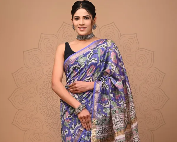 Purpal_Soft_Maheshwari_Silk_Hand_Block_Print_Women