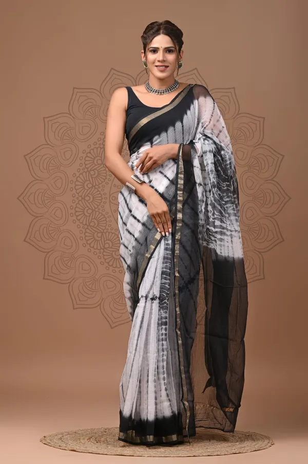 Black_Soft_Kota_doriya_Bagru_Print_Sarees_For_Women