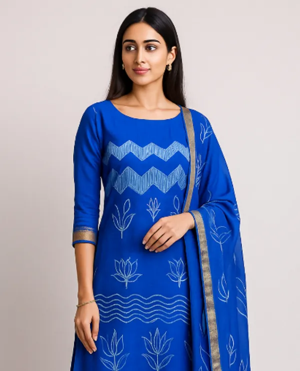 Blue_Silk_Blend_Hand_Block_Print_Unstitched_Suit_for_Women