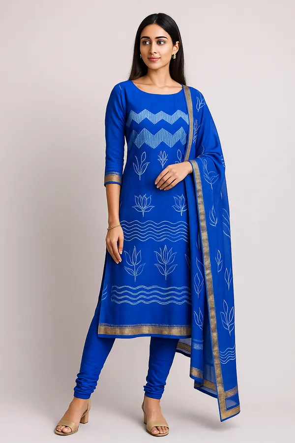 Blue_Silk_Blend_Hand_Block_Print_Unstitched_Suit_for_Women