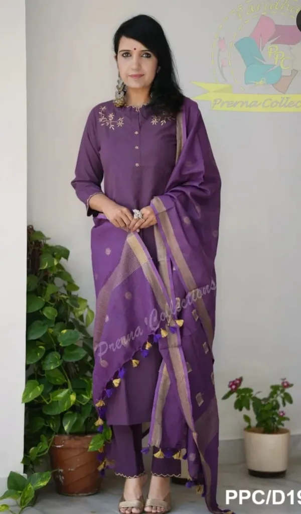 Elegant_wine_khadi_cotton_suit_set_.