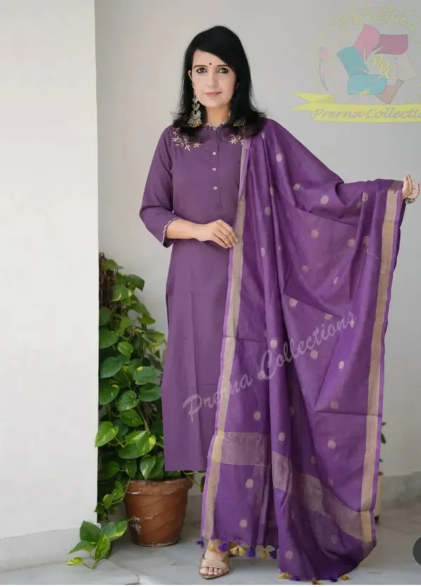 Elegant_wine_khadi_cotton_suit_set_.