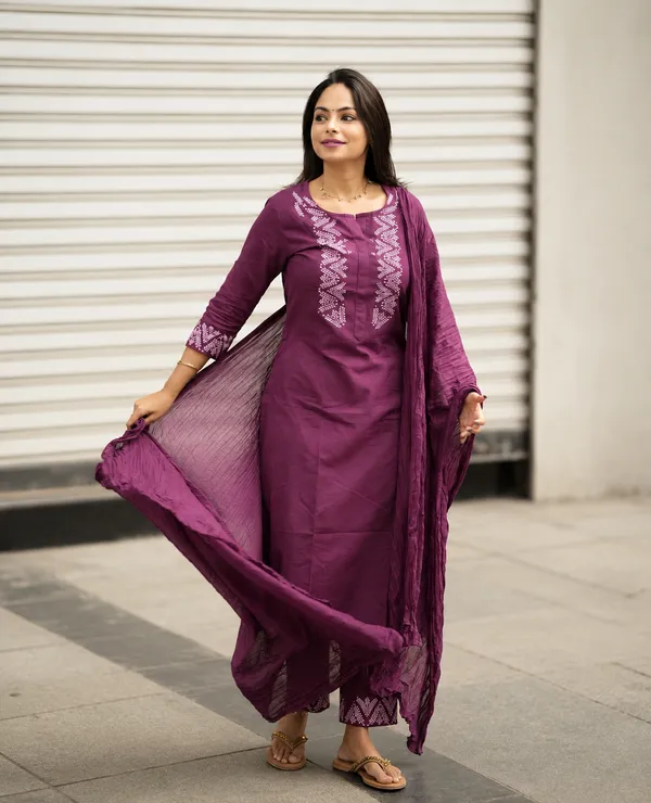 PURE_COTTON_KURTI_WITH_INTRICATE_EMBROIDERY_WORK_WITH_DUPATTA_|_FOR_WOMEN_