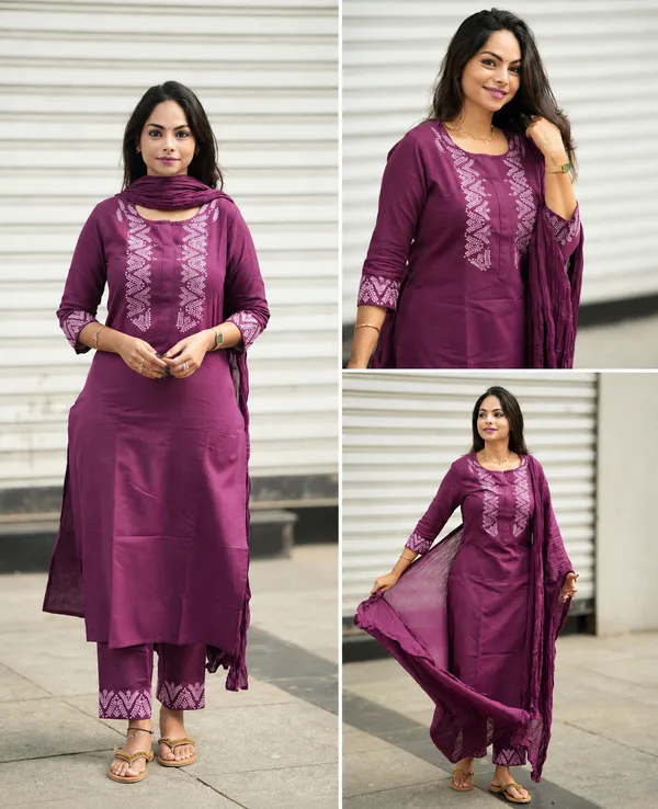 PURE_COTTON_KURTI_WITH_INTRICATE_EMBROIDERY_WORK_WITH_DUPATTA_|_FOR_WOMEN_