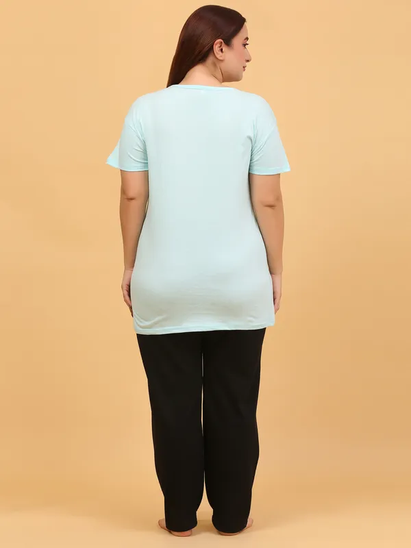 WOMEN_SHORT_TSHIRT_ONCE_UPON(SKY)_LOWER(BLACK)