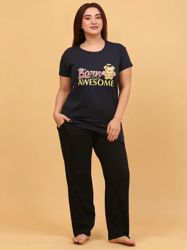 WOMEN_SHORT_TSHIRT_BORN(BLACK)_LOWER(BLACK)