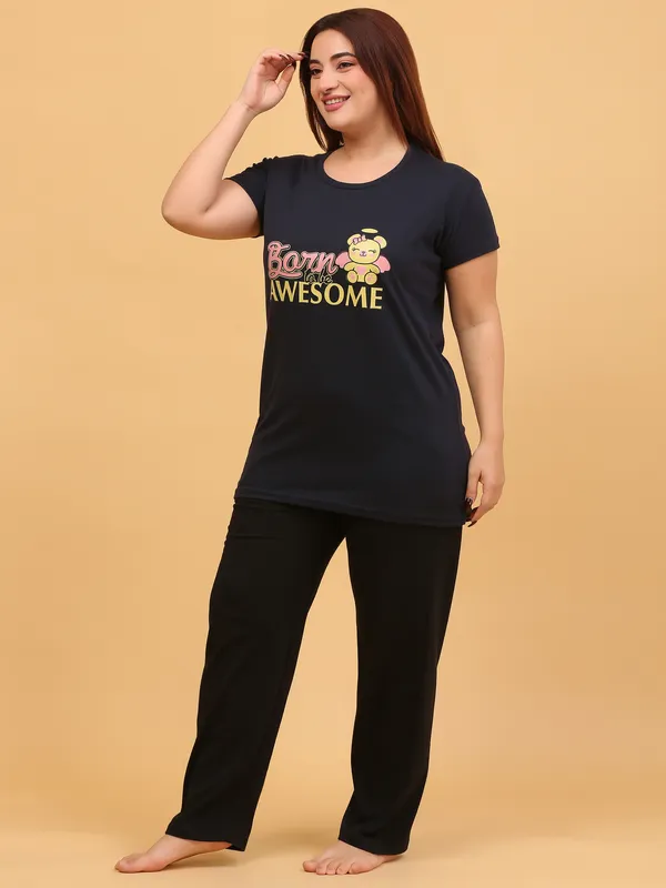 WOMEN_SHORT_TSHIRT_BORN(BLACK)_LOWER(BLACK)