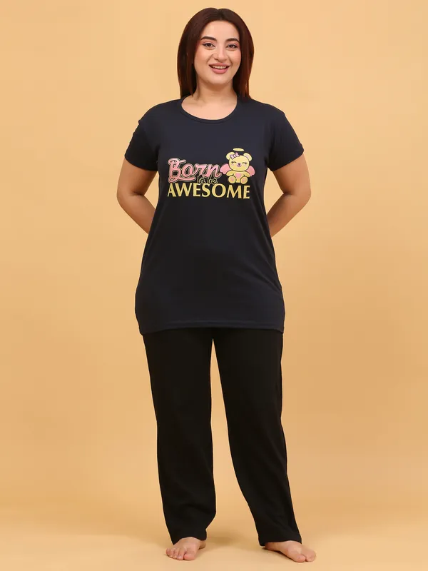 WOMEN_SHORT_TSHIRT_BORN(BLACK)_LOWER(BLACK)