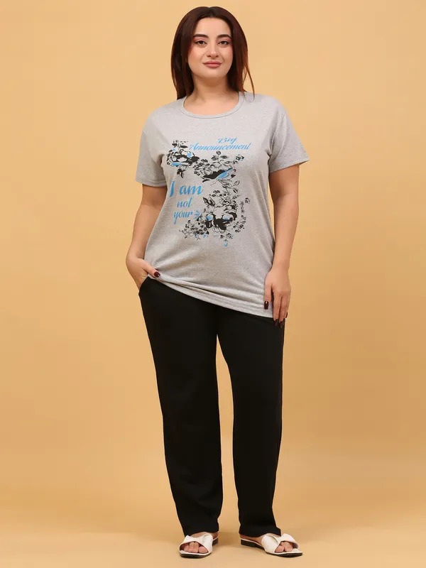 WOMEN_SHORT_TSHIRT_I_AM_NOT_YOURS_(GREY)_LOWER(BLACK)