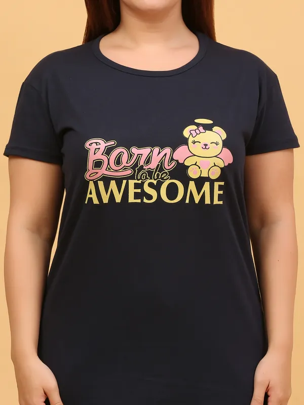 WOMEN_SHORT_TSHIRT_BORN(BLACK)_LOWER(GREY)