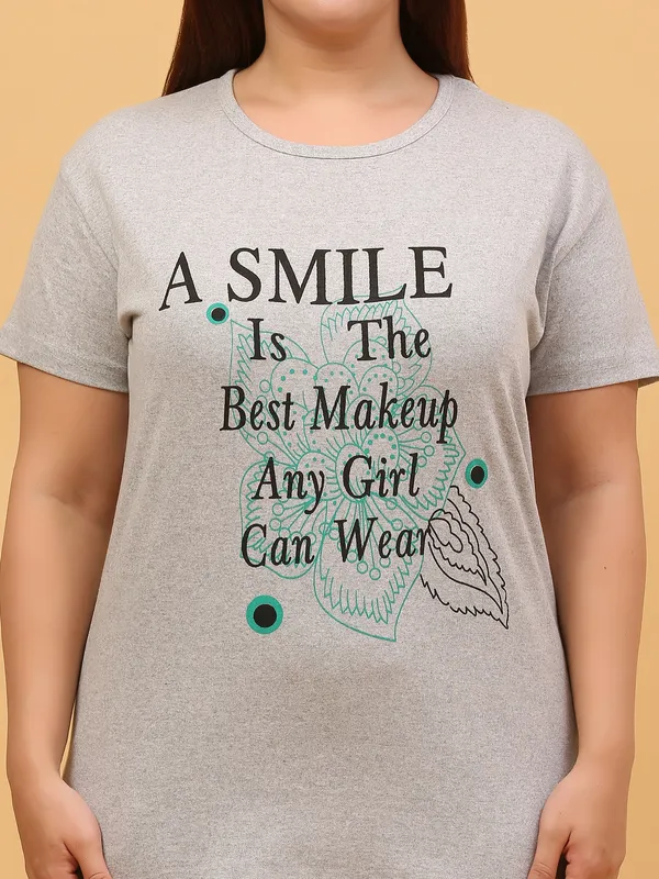 WOMEN_SHORT_TSHIRT_A_SMILE_(GREY)_LOWER(GREY)