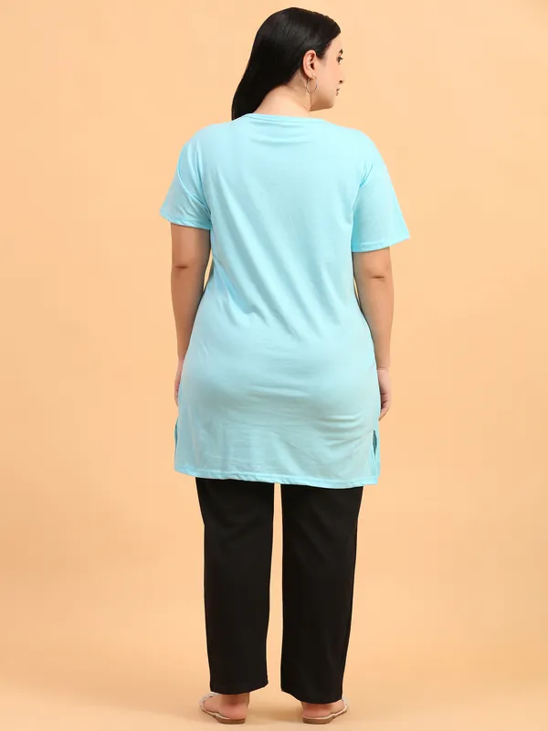 WOMEN_LONG_TSHIRT_ONCE_UPON(SKY)_LOWER(BLACK)