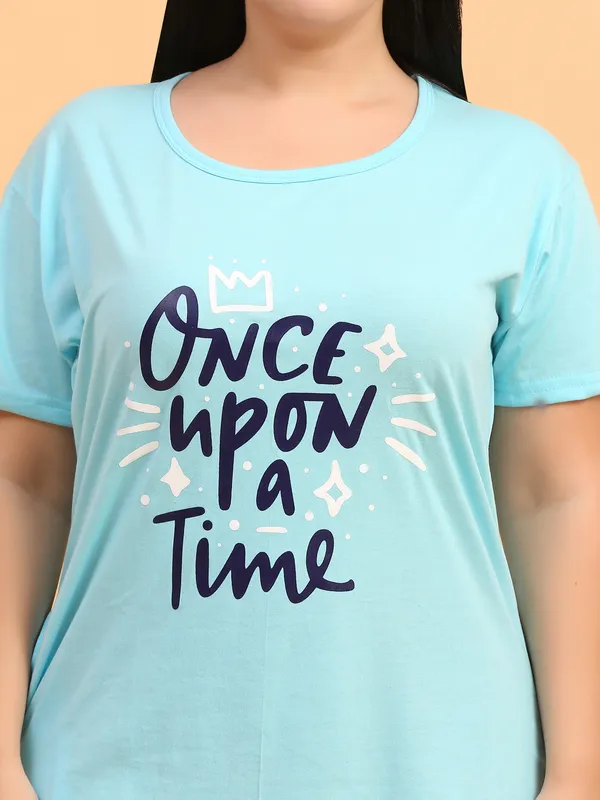 WOMEN_LONG_TSHIRT_ONCE_UPON(SKY)_LOWER(BLACK)