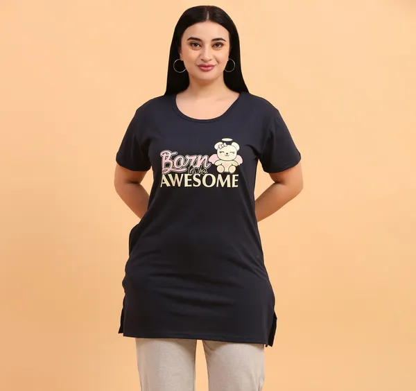 WOMEN_LONG_TSHIRT_BORN(BLACK)