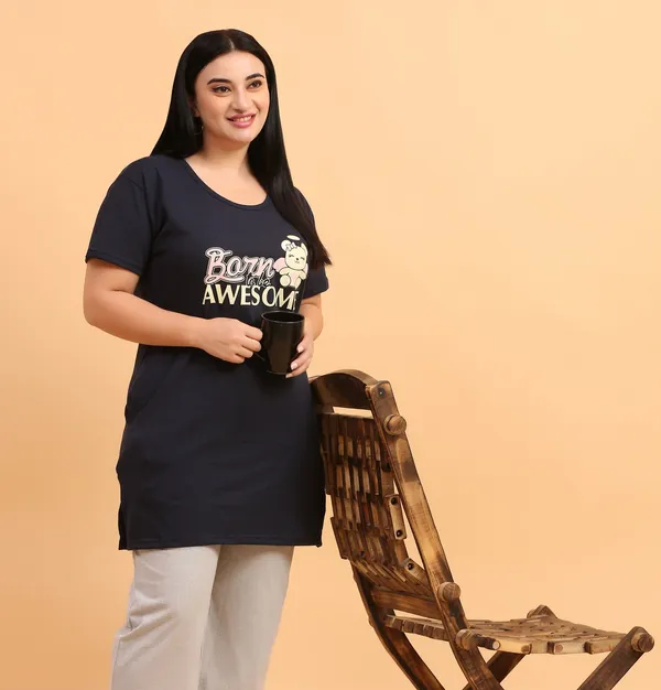 WOMEN_LONG_TSHIRT_BORN(BLACK)