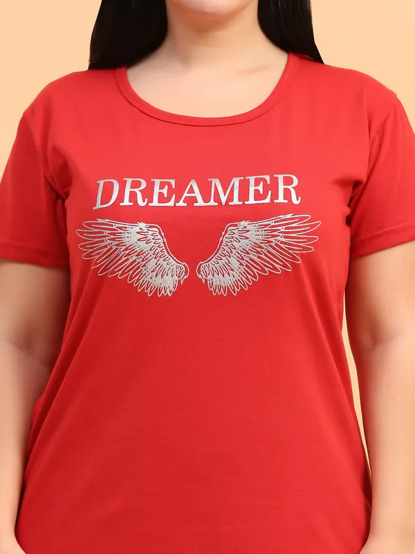 WOMEN_LONG_TSHIRT_DREAMER(RED)