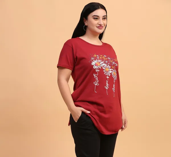 WOMEN_LONG_TSHIRT_FAITH_HOPE_LOVE(MAROON)