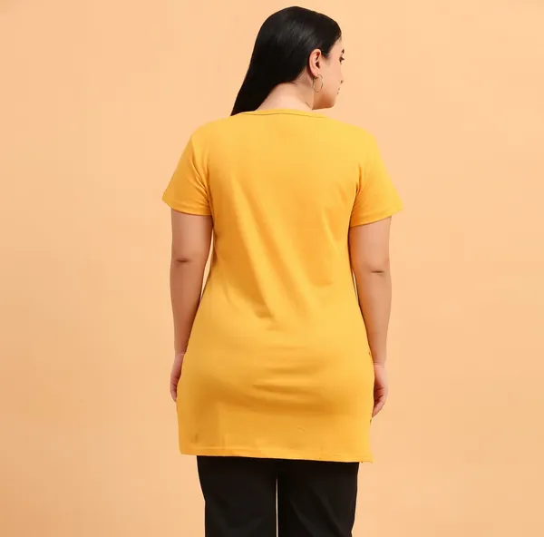 WOMEN_LONG_TSHIRT_FLOWERS(MUSTARD)