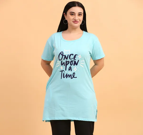 WOMEN_LONG_TSHIRT_ONCE_UPON(SKY)
