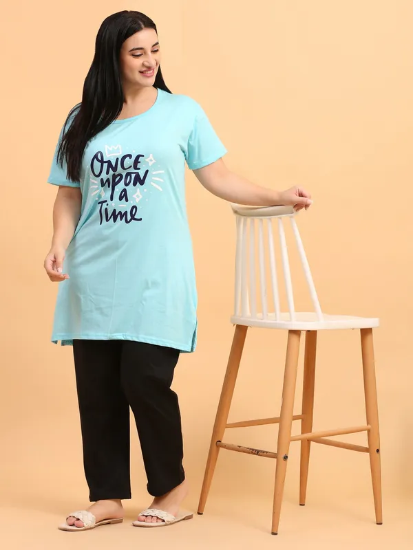 WOMEN_LONG_TSHIRT_ONCE_UPON(SKY)
