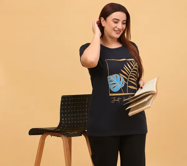 WOMEN_SHORT_TSHIRT_LEAF_(NAVY)