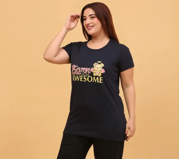 WOMEN_SHORT_TSHIRT_BORN(BLACK)