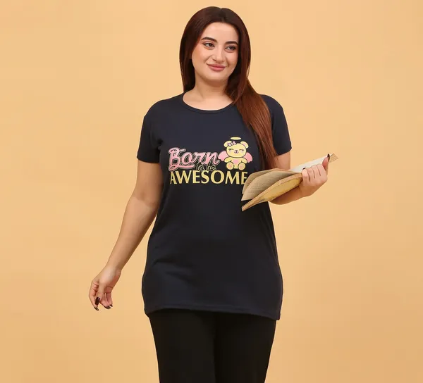 WOMEN_SHORT_TSHIRT_BORN(BLACK)