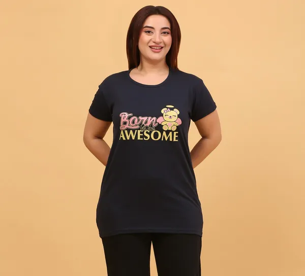 WOMEN_SHORT_TSHIRT_BORN(BLACK)