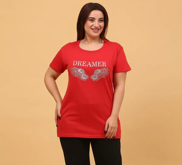 WOMEN_SHORT_TSHIRT_DREAMER(RED)