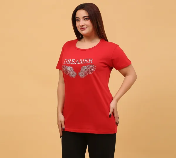 WOMEN_SHORT_TSHIRT_DREAMER(RED)