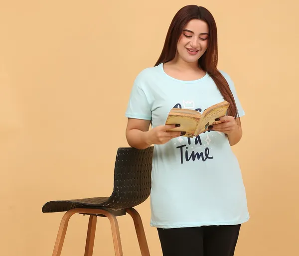 WOMEN_SHORT_TSHIRT_ONCE_UPON(SKY)