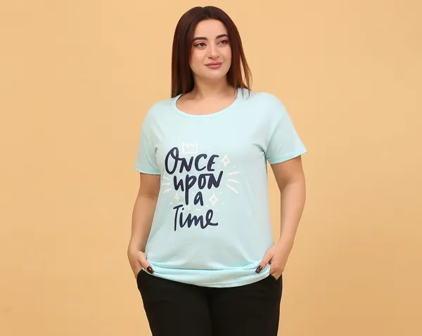 WOMEN_SHORT_TSHIRT_ONCE_UPON(SKY)