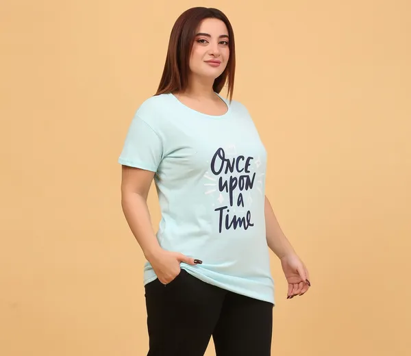 WOMEN_SHORT_TSHIRT_ONCE_UPON(SKY)