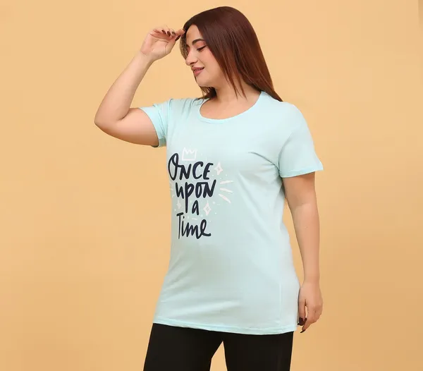 WOMEN_SHORT_TSHIRT_ONCE_UPON(SKY)
