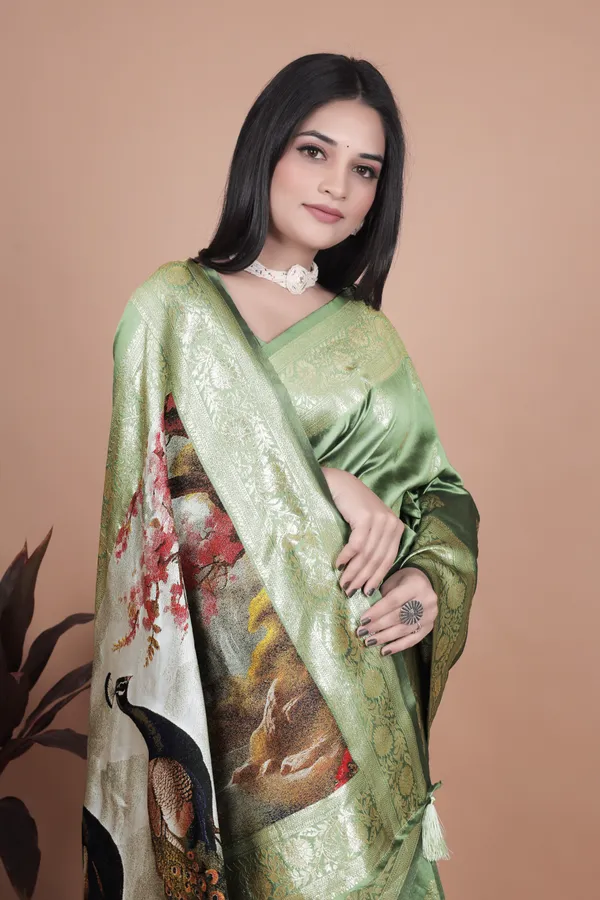Sage_Green_Elegant_Banarasi_Silk_Saree_With_Majestic_Peacock_Pallu_For_Women