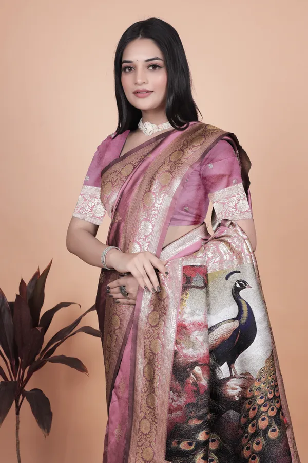 Pink_Rosewood_Banarasi_Silk_Saree_With_Artistic_Peacock_Pallu_For_Women