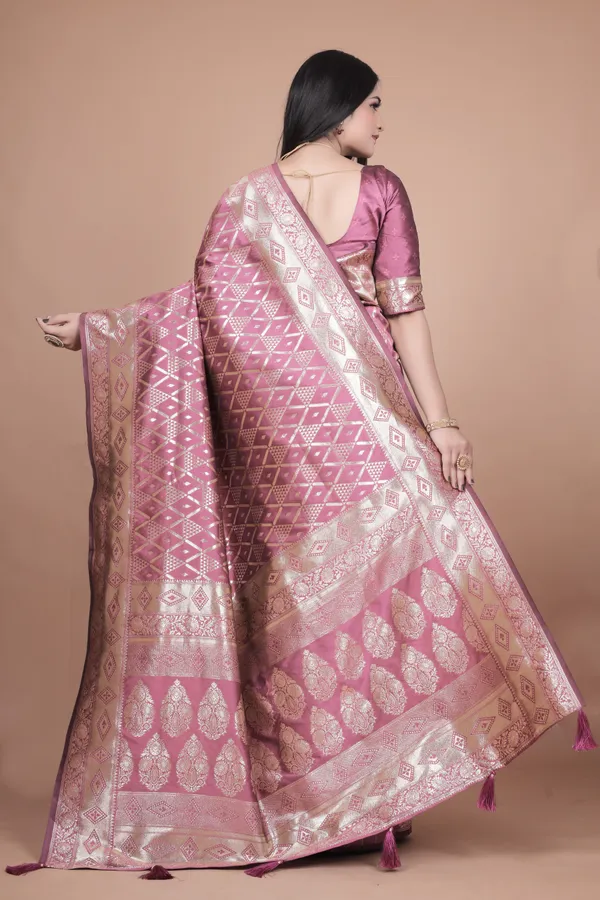 Mauve_Banarasi_Silk_Saree_With_Silver_Geometric_And_Floral_Zari_Work_For_Women