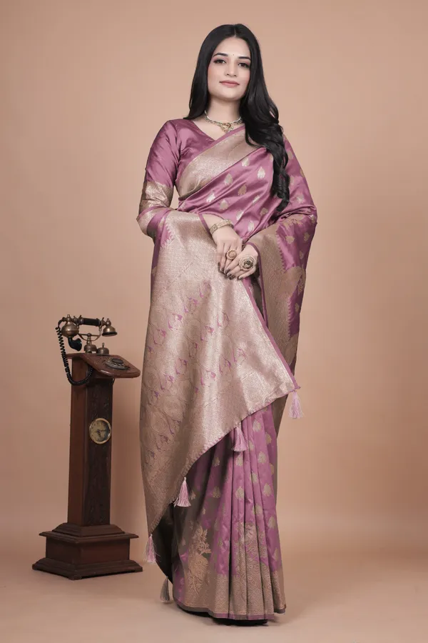 Mauve_Purple_Banarasi_Silk_Saree_With_Gold_Zari_Peacock_Work__For_Women