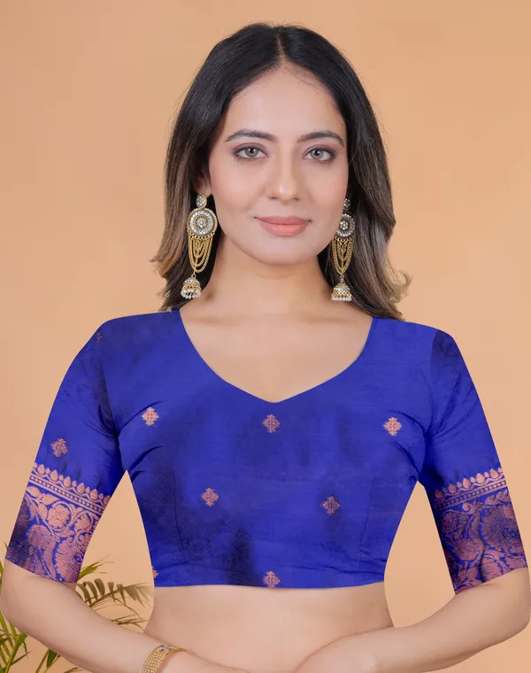 Lavender_&_Royal_Blue_Banarasi_Silk_Saree_With_Zari_Embroidery_For_Women